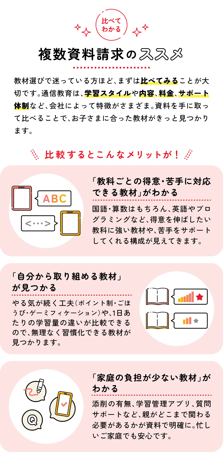 比べてわかる複数資料請求のススメ